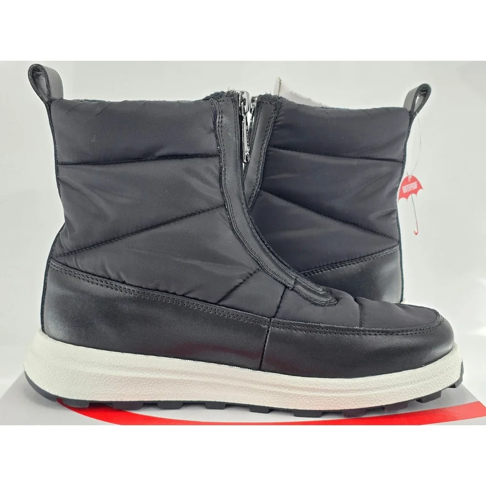 Blondo Vincent Waterproof Boots Womens 6.5 Black Nylon Puffer Zip -New